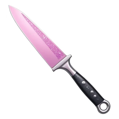 Pink ombré knife with glitter sticker