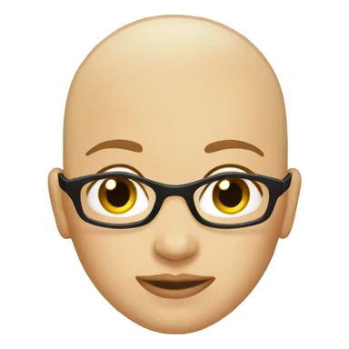Bald head female black frames  sticker