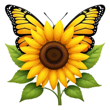 Sunflower butterfly sticker