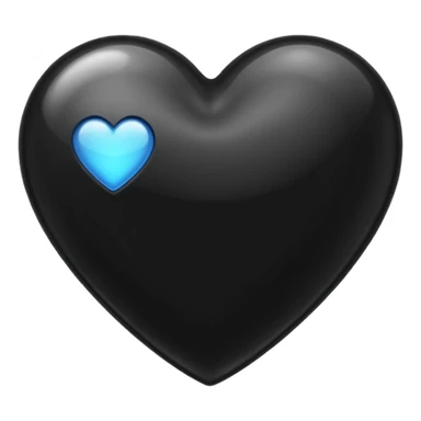 black heart with a glossy highlight sticker