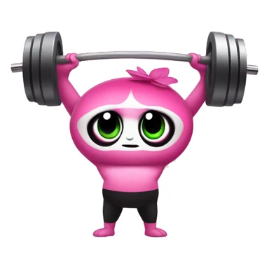 Blossom powerpuffgir lifting weights sticker
