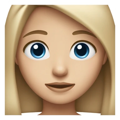 A girl with light brown straight hair und blue eyes sticker