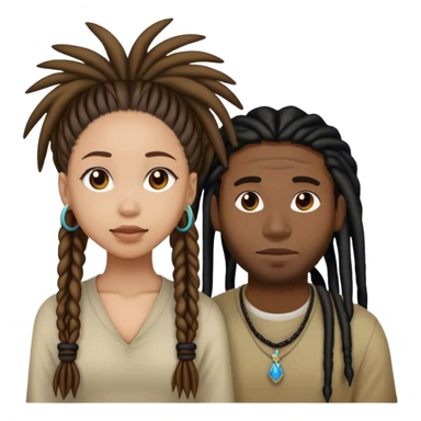 black guy with dreads and filipino girl couple sticker