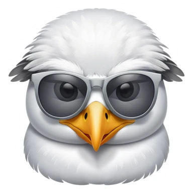 Gull with sunglasses  sticker