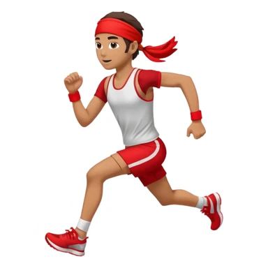 Runner with red headband sticker