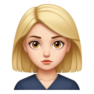 girl with side part mean look sticker