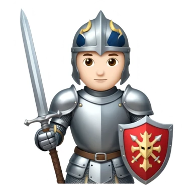Armored knight with shining sword sticker