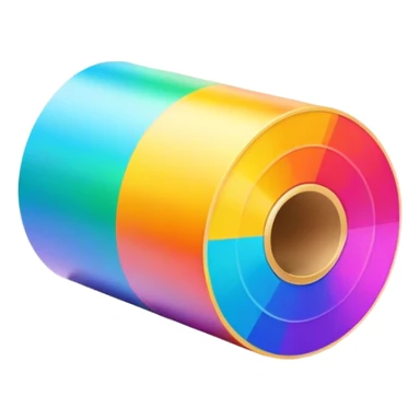 psychedelic colored film roll sticker