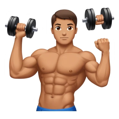 bicep side view holding a dumbbell sticker