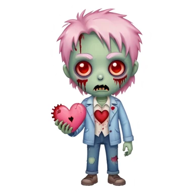 cute zombie with a heart sticker