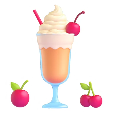 cream soda glass with ice cream and cherry sticker