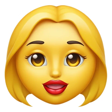 yellow emoji with glossy lips and seductive face  sticker