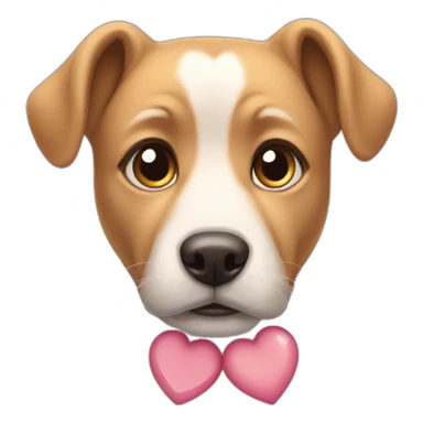 dog with puppy eyes and hearts sticker