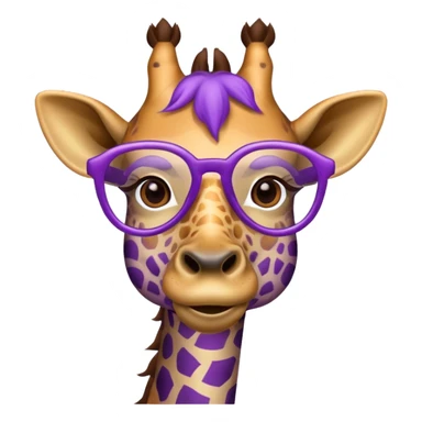 Giraffe with purple glasses sticker