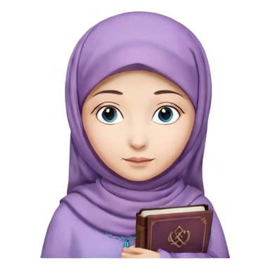 Turkish beautiful finish Konya girl blue eyes with hijab and lilac dress have Quran  sticker