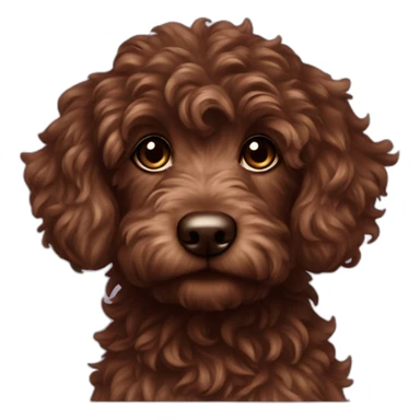Chocolate mini doodle wavy fur sticker