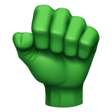 green hand punch sticker