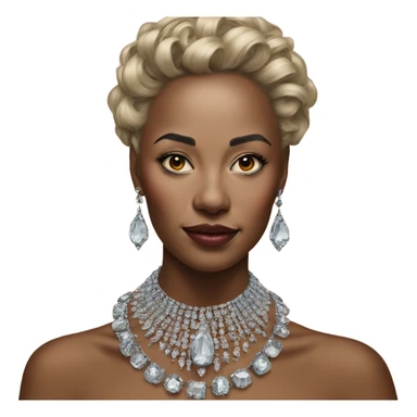 Hyper Realistic lady portrait wearing beautiful jewelry sticker