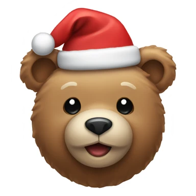 teddy bear with christmas hat sticker