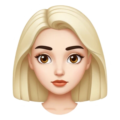 really pretty girl with thick good looking eyebrows and white skin color sticker