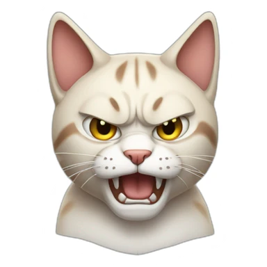 Angry cat with pierced ears sticker