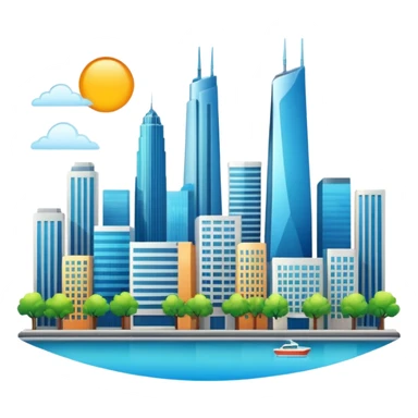 city sunny day sticker