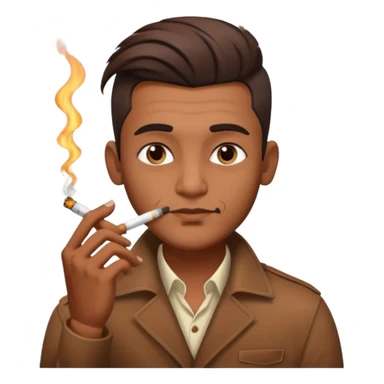 Indian brown guy with side gfade hair style, smoking cigarette sticker