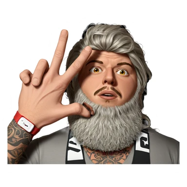 tattooed male with facial hair sticker