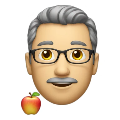 Un homme tenant une pomme sticker
