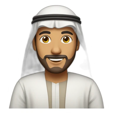 arab guy with traditional wear saying hii sticker