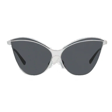 Y2K  Sports Sunglasses front view cat eye with silver frame sticker