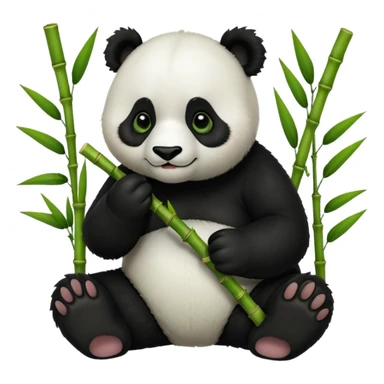 Panda eating bamboo ￼ sticker