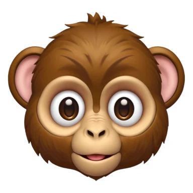 upside down monkey face sticker