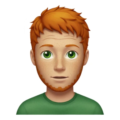 Ginger man with freckles and green eyes  sticker