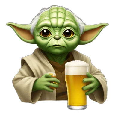 Yoda drinking a beer  sticker