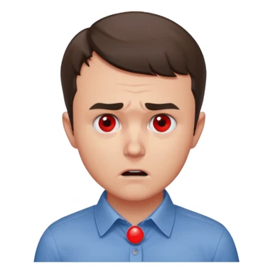 Charlie kirk with red dot on neck and scared expression on face sticker