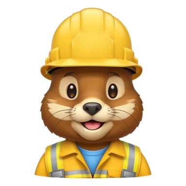 beaver  wearing a hard hat emojis funny sticker