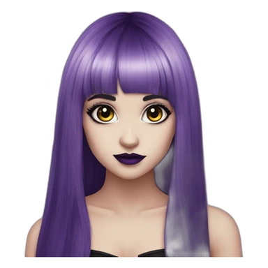 Elissabat-with-bangs-long-hair-purple-and-black-vampire-goth-makeup sticker