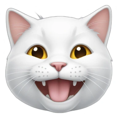 White cat smile  sticker