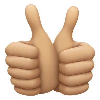 Double thumbs up with a little smile sticker