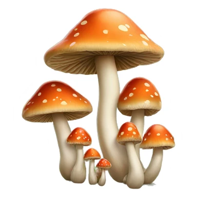 a family of majestic mushrooms walking in the nature sticker