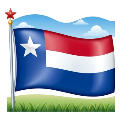 An emoji of the Texas state flag/ a mini American with one star and one white stripe and on red stripe sticker