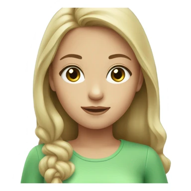 Girl with light green eyes and dark blonde hair  sticker