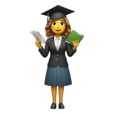 Eagle dressed as a female teacher sticker
