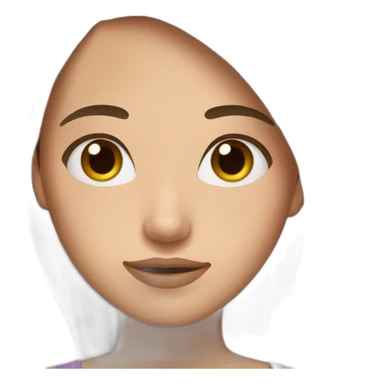 girl with long brown straight hair brown eyes and fair skin sticker