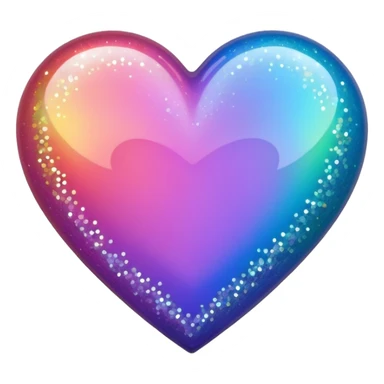 heart with iridescent glitter sticker