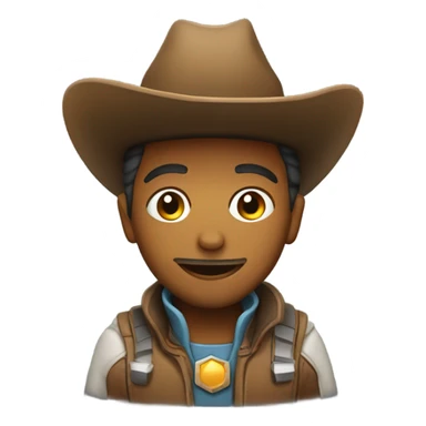 Cowboy in a spaceship sticker