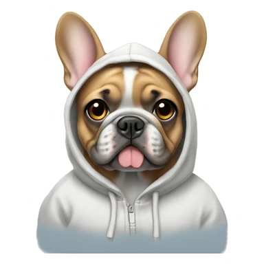 Frenchie wearing hoodie sticker