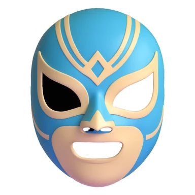 dark green, cream, and Carolina blue luchador mask sticker