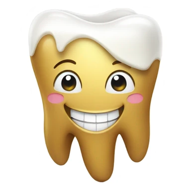 Golden tooth smiling  sticker